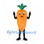 Carrot Mascot Costume in Orange with Green Leaves