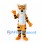 Tiger Mascot Costume in Orange with White Cheeks and Black Stripes