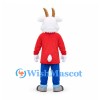 Goat Mascot Costume with Red Shirt and Blue Pants