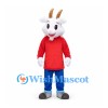 Goat Mascot Costume with Red Shirt and Blue Pants