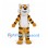 Tiger Mascot Costume with White Belly and Black Stripes
