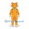 Leopard Mascot Costume in Yellow with Blue Spotted Scarf