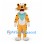 Leopard Mascot Costume in Yellow with Blue Spotted Scarf