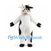 Cow Mascot Costume in White with Black Patches