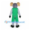 Ram Mascot Costume with Green Sports Outfit