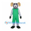 Ram Mascot Costume with Green Sports Outfit