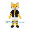 Tiger Mascot Costume with Black Shirt and White Shorts