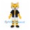 Tiger Mascot Costume with Black Shirt and White Shorts