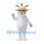 Sheep Mascot Costume with Glasses and Green Head Sprout
