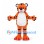 Tiger Mascot Costume in Orange with White Belly and Large Paws