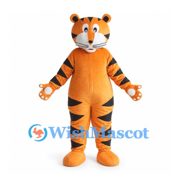 Tiger Mascot Costume in Orange with Pink Paw Pads