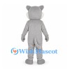 Cat Mascot Costume in Gray with White Belly and Blue Eyes