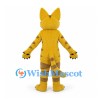 Cat Mascot Costume in Yellow with Brown Striped Legs