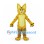 Cat Mascot Costume in Yellow with Brown Striped Legs