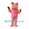 Pig Mascot Costume in Peach Pink with Bright Pink Belly
