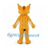 Lynx Mascot Costume in Yellow with Tufted Ears and White Belly