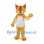 Lynx Mascot Costume in Yellow with Tufted Ears and White Belly