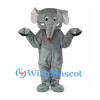 Elephant Mascot Costume in Gray with Red Trunk Tip
