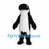 Killer Whale Mascot Costume in Black with White Belly