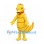 Seahorse Mascot Costume in Yellow with Orange Spines