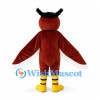 Owl Mascot Costume in Brown with White Chest and Yellow Feet