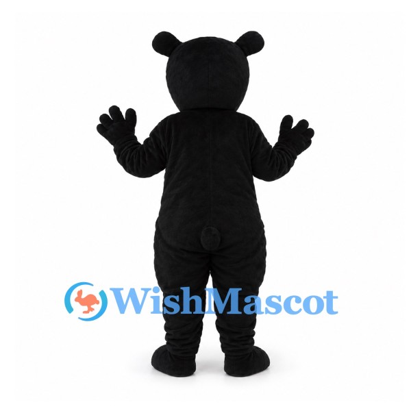 Bear Mascot Costume in Black with Gray Belly