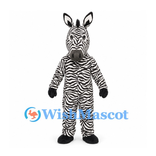 Zebra Mascot Costume with Black and White Stripes