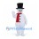 Snowman Mascot Costume with Red Scarf and Tall Black Hat