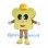 Toast Mascot Costume with Yellow Hat and Smiling Face