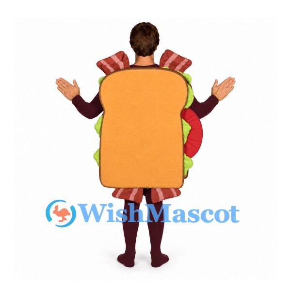 Sandwich Mascot Costume with Layered Filling and Brown Bread