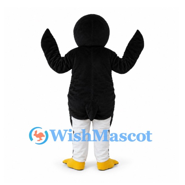 Penguin Mascot Costume in Black and White with Yellow Bill
