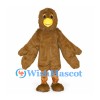 Brown Bird Mascot Costume with Yellow Beak and Wide Wings