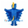 Dragon Mascot Costume in Blue with Yellow Belly and Broad Wings