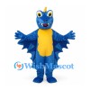 Dragon Mascot Costume in Blue with Yellow Belly and Broad Wings