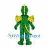 Dragon Mascot Costume in Green with Yellow Belly and Wings