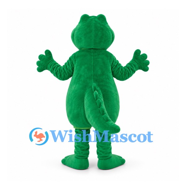 Crocodile Mascot Costume in Green with Segmented Belly