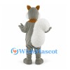 Squirrel Mascot Costume in Gray with Large White Tail