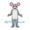 Mouse Mascot Costume in Gray with White Belly and Pink Ears