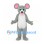 Mouse Mascot Costume in Gray with White Belly and Pink Ears