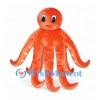 Octopus Mascot Costume in Orange with Long Spotted Tentacles