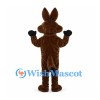 Coyote Mascot Costume in Dark Brown with Long Ears