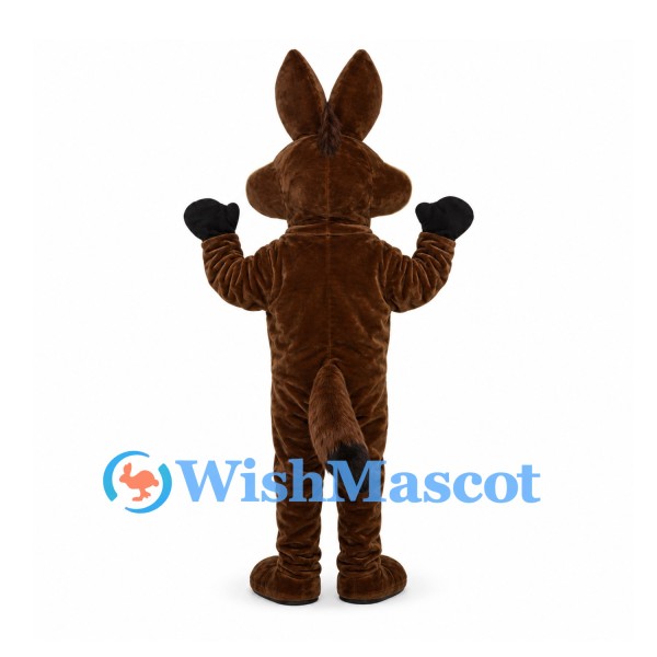 Coyote Mascot Costume in Dark Brown with Long Ears