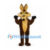 Coyote Mascot Costume in Dark Brown with Long Ears