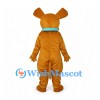 Dog Mascot Costume in Brown with Blue Collar