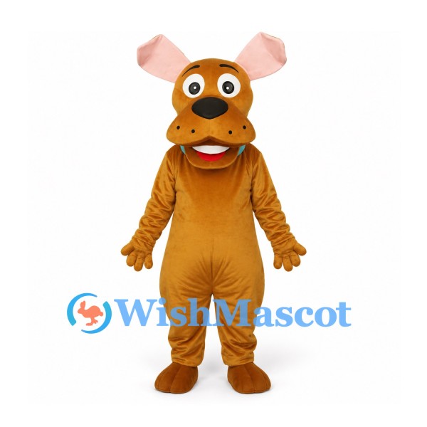 Dog Mascot Costume in Brown with Blue Collar
