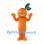 Orange Fruit Mascot Costume with Green Leaves and Smiling Face