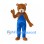 Bear Mascot Costume with Blue Overalls