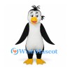 Penguin Mascot Costume with Black Head Tuft and Yellow Bill