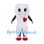 Tooth Mascot Costume with Red Heart and Smiling Face