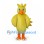 Yellow Bird Mascot Costume with Orange Beak and Tail Feathers